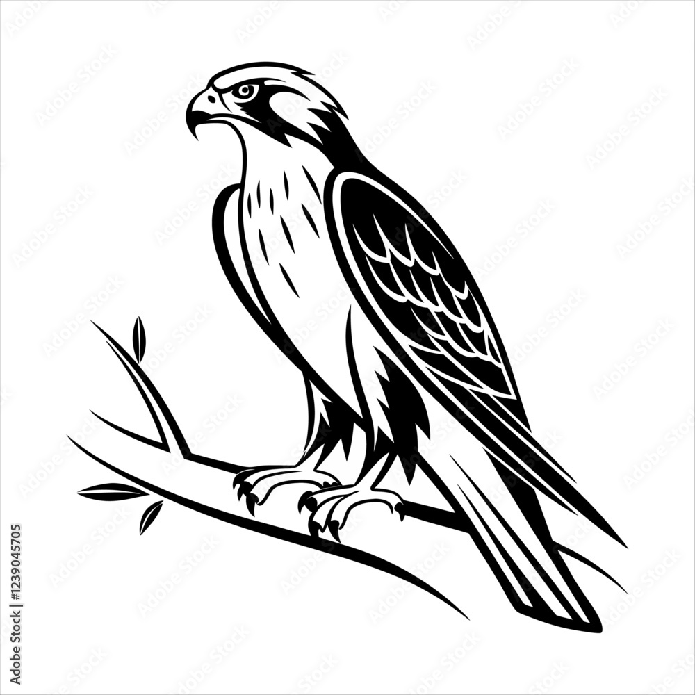 Obraz premium eagle on the bramch a white background