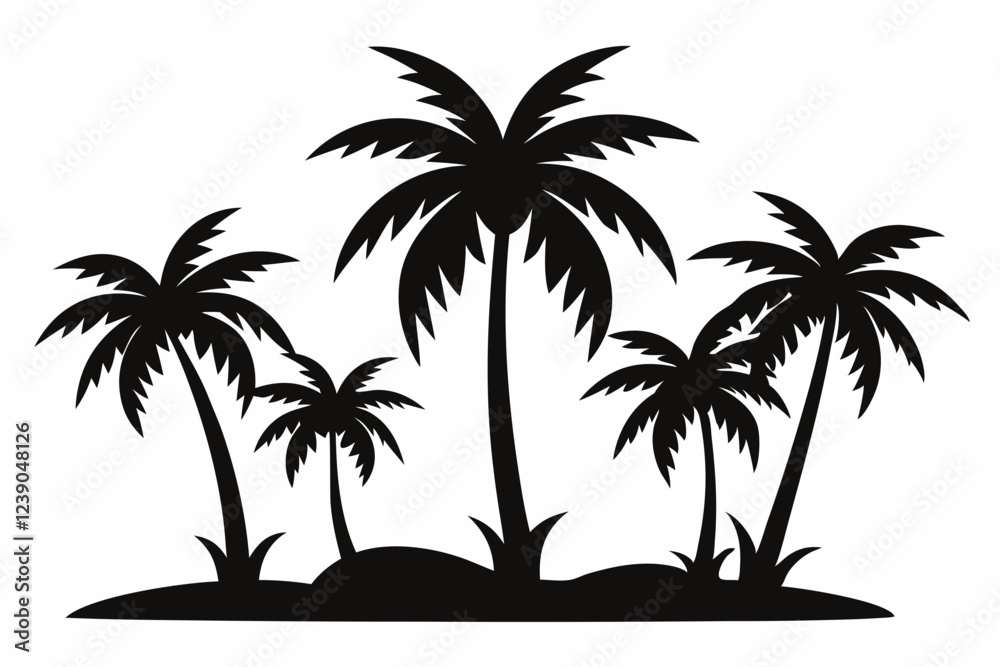 Fototapeta premium Tropical Palm Tree Silhouette Art