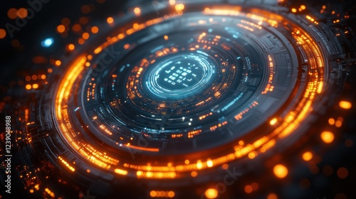 Wallpaper Mural Futuristic Data Visualization Interface Cyberpunk Neon Financial Analysis Business Statistics Graph Chart Report Management Technology Concept Torontodigital.ca