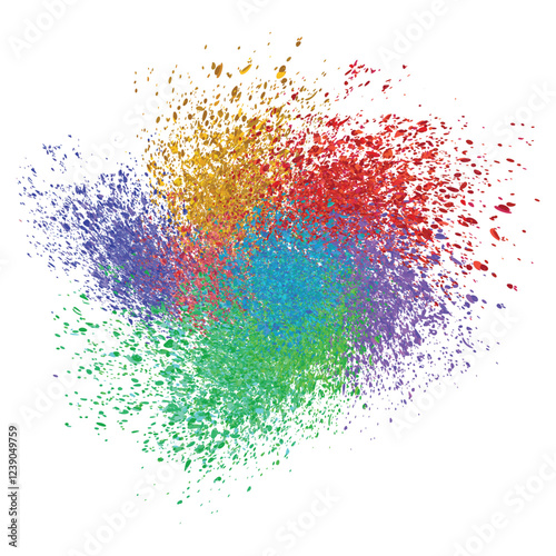 Colorful powder swirl forming a dynamic motion effect, ideal for festival, party, and artistic designs