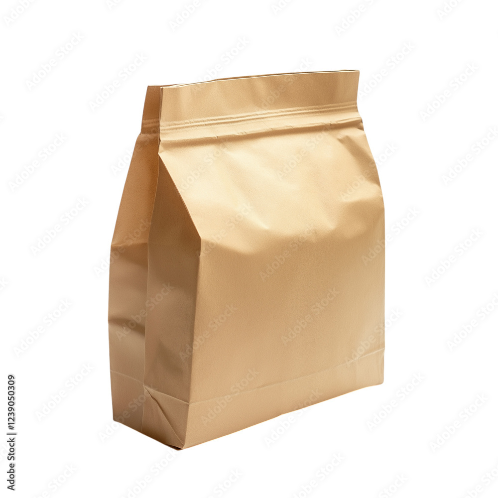 Brown paper bag isolated on png transparent background, full depth of field, generate ai Brown paper bag isolated on png transparent background, full depth of field, generate ai