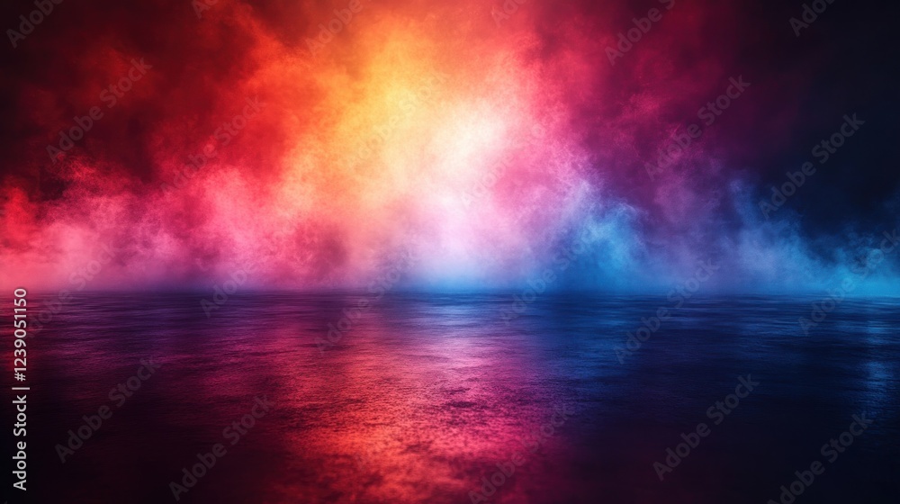 Fototapeta premium Red Blue Neon Light Abstract Background 3D Render Minimalist Geometric Modern