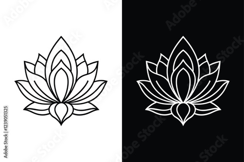 Lotus flower logo. Vector illustrations isolated on white background.