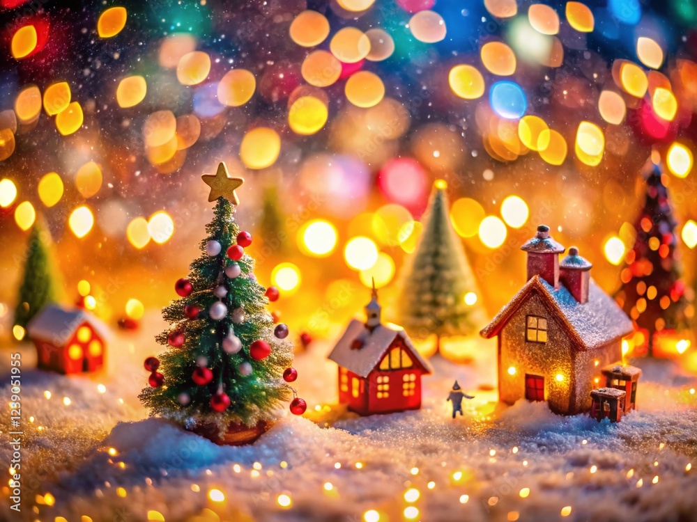 Obraz premium Magical Festive Bokeh Lights: Dreamy Tilt-Shift Sparkle Photography