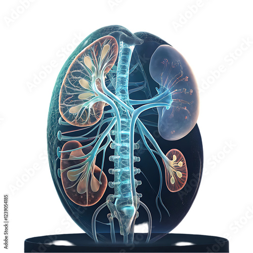 human kidney x-ray hologram