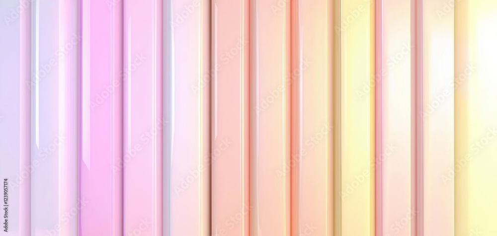 Obraz premium Vertical pastel gradient lines blending soft pink, yellow, and purple tones, creating a calming and elegant abstract background