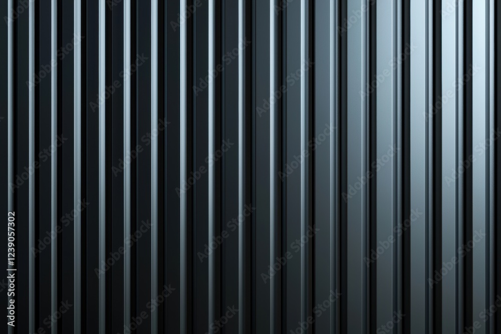 Vertical reflective metal rods with a gradient black-to-gray design, evoking a sleek, futuristic, and minimalistic visual Vertical reflective metal rods with a gradient black-to-gray design, evoking a sleek, futuristic, and minimalistic visual