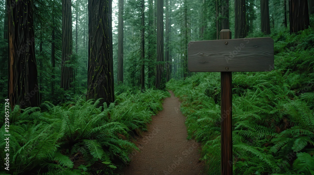 A serene forest path lined with lush greenery and towering trees, featuring a wooden sign post guiding visitors through nature. A serene forest path lined with lush greenery and towering trees, featuring a wooden sign post guiding visitors through nature.