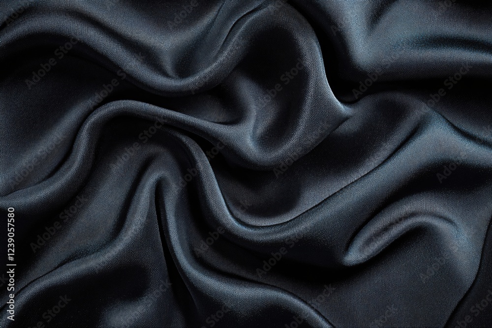 Obraz premium Dark luxurious fabric with smooth flowing folds creating an elegant and sophisticated texture