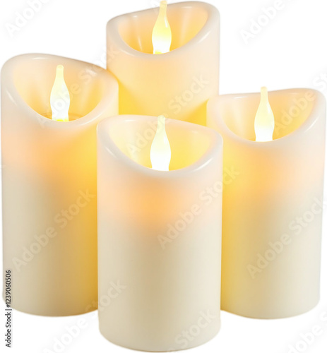 Set of LED flameless candles with a realistic flickering effect