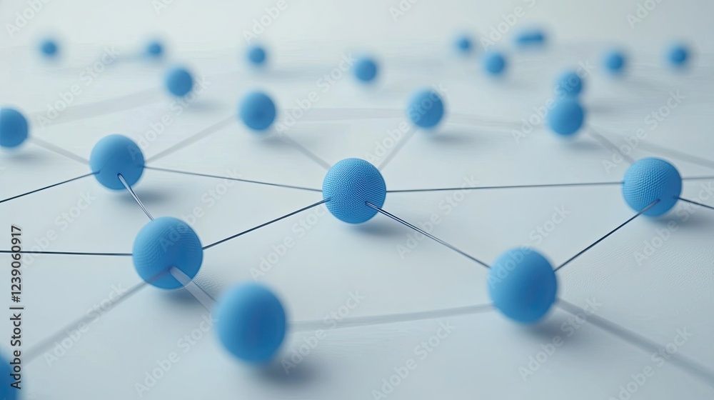 Cloud computing concept with interconnected blue nodes and wireframes on a minimalist white background, showcasing data storage. Cloud computing concept with interconnected blue nodes and wireframes on a minimalist white background, showcasing data storage.