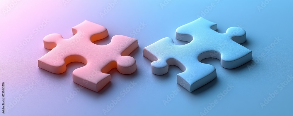 Fototapeta premium Teamwork Puzzle Pieces Connecting for Business Success and Collaboration
