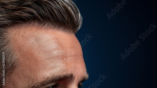 Closeup of a Man's Scalp Showing Significant Hair Loss photo