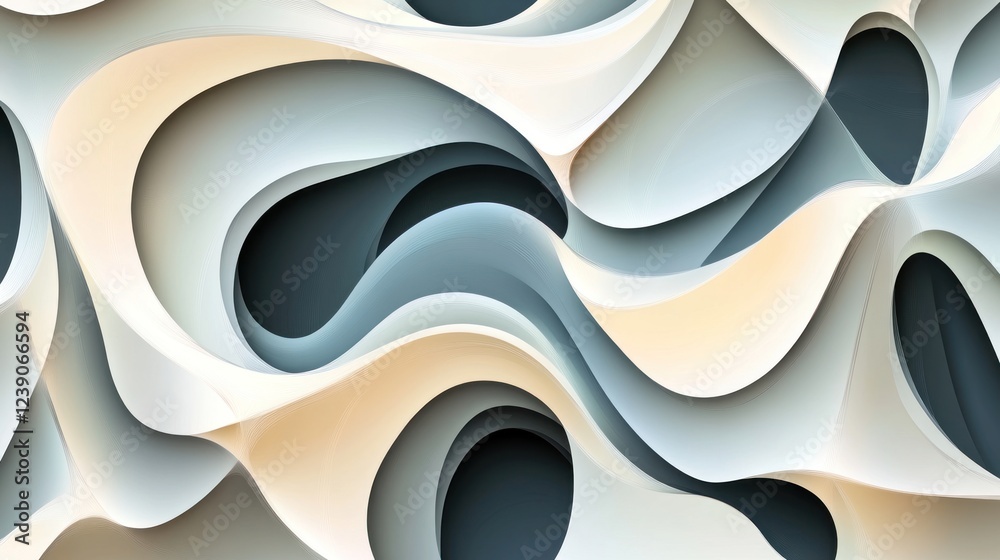 Abstract wavy layered background with light and dark shades of grey and beige. Abstract wavy layered background with light and dark shades of grey and beige.