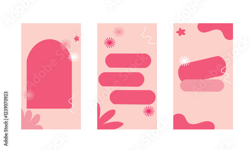Plantillas de color rosado estilo san Valentin editables