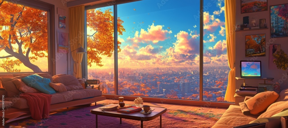 Autumn Foliage Reflected in the Windows of a Contemporary City Autumn Foliage Reflected in the Windows of a Contemporary City