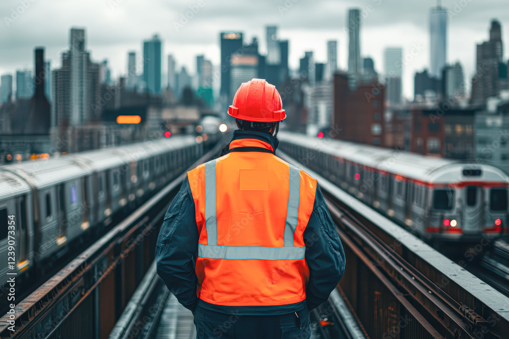 Monitoring subway safety railway worker in urban industrial Monitoring subway safety railway worker in urban industrial