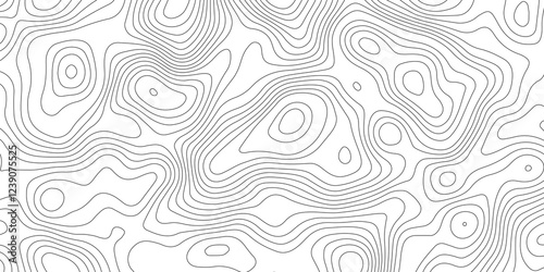 Abstract modern topography contour map line and modern wavy map line design, geography map contour  wave line white background. Vector illustration. 