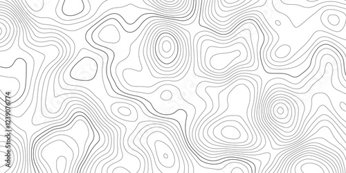 Abstract modern topography contour map line and modern wavy map line design, geography map contour  wave line white background. Vector illustration. 