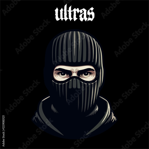 illustration vector graphic of Football fans ultras hooligan design for logo, t-shirt, etc