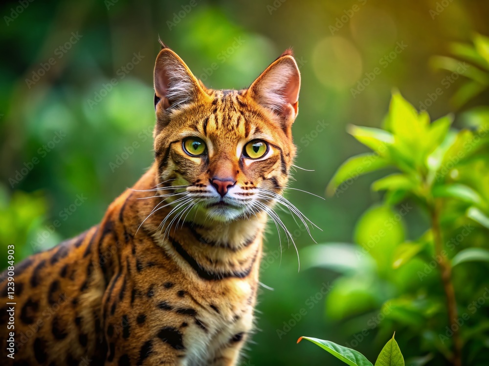 Majestic Wild Cat in Profile, Copy Space for Text, Wildlife Photography Majestic Wild Cat in Profile, Copy Space for Text, Wildlife Photography