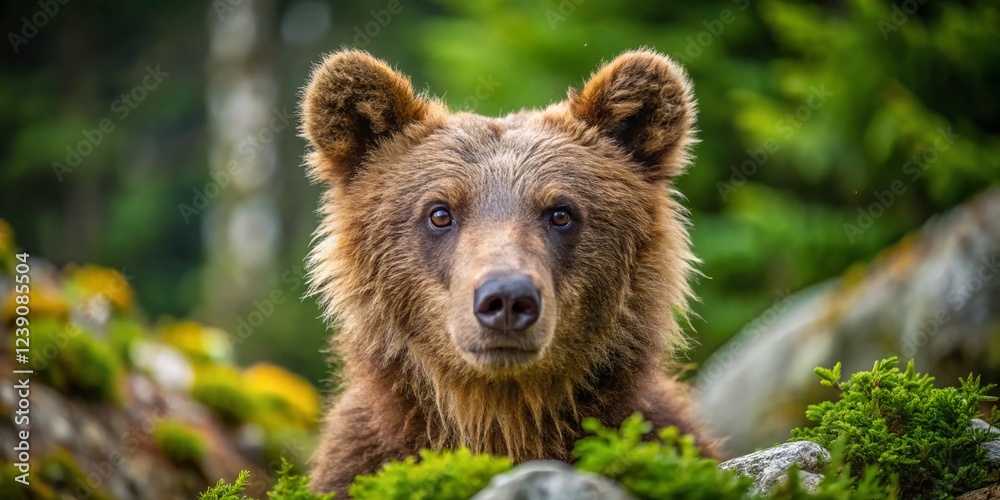 Fototapeta premium Majestic Young Slovenian Brown Bear in Pristine Wilderness