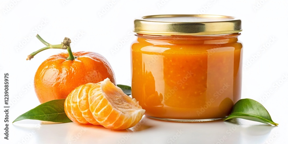 Mandarin Jam In A Jar With Copy Space Mandarin Jam In A Jar With Copy Space