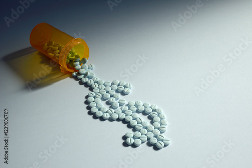 Prescription Drug Still Life on White Background