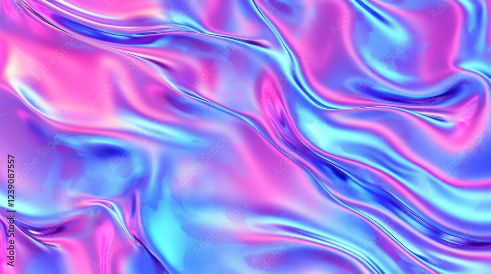 Fototapeta premium An 80s-Inspired Holographic Background in Pink and Blue