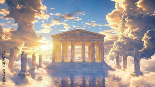 The intersection of art and Greek mythology depicting Olympus.