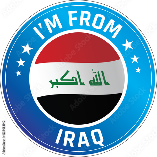 I'm From Iraq. Can be used as a sticker or a badge on bikes, helmets, cars, tail box on bikes, suitcase, backpacks, keychains and more.