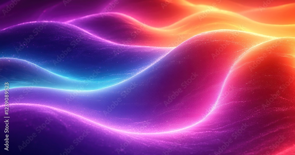 Vibrant Abstract Circular Wave Pattern with Neon Lights on Dark Background Vibrant Abstract Circular Wave Pattern with Neon Lights on Dark Background