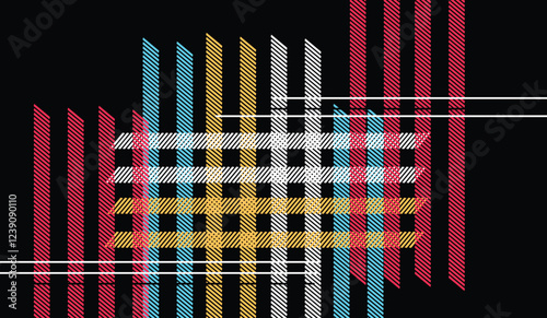 Tartan check plaid pattern. Seamless simple textured dark plaid vector illustration for flannel shirt, blanket, duvet cover, other textile print.