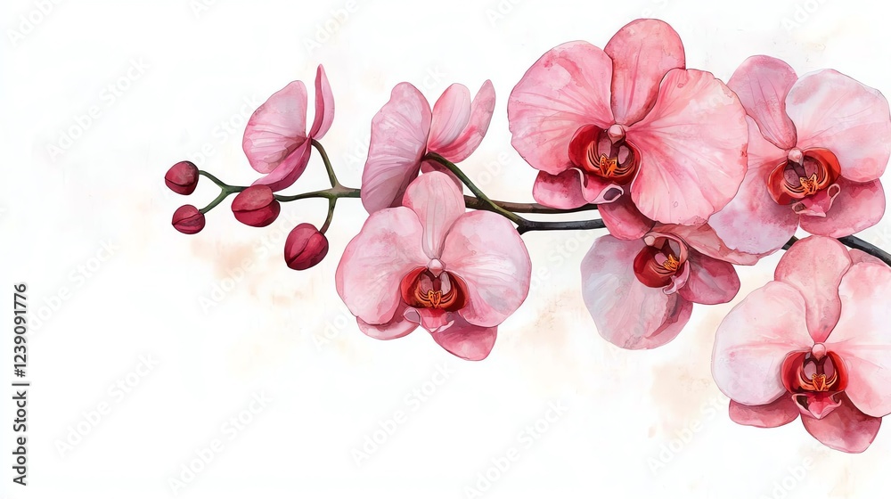 Fototapeta premium Elegant pink orchid flowers in bloom.