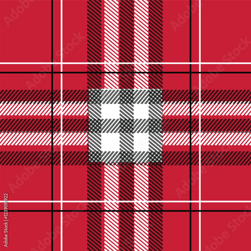 Tartan check plaid pattern. Seamless simple textured dark plaid vector illustration for flannel shirt, blanket, duvet cover, other textile print.
