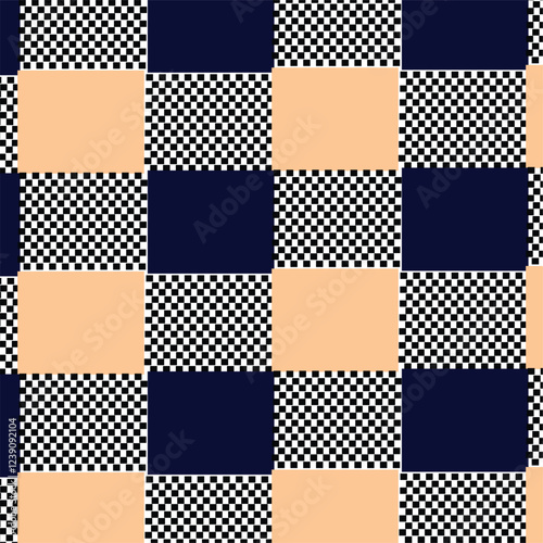Tartan check plaid pattern. Seamless simple textured dark plaid vector illustration for flannel shirt, blanket, duvet cover, other textile print.