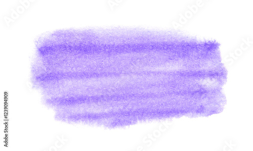 Vibrant purple watercolor brush stroke on white background for creative designs and art projects.