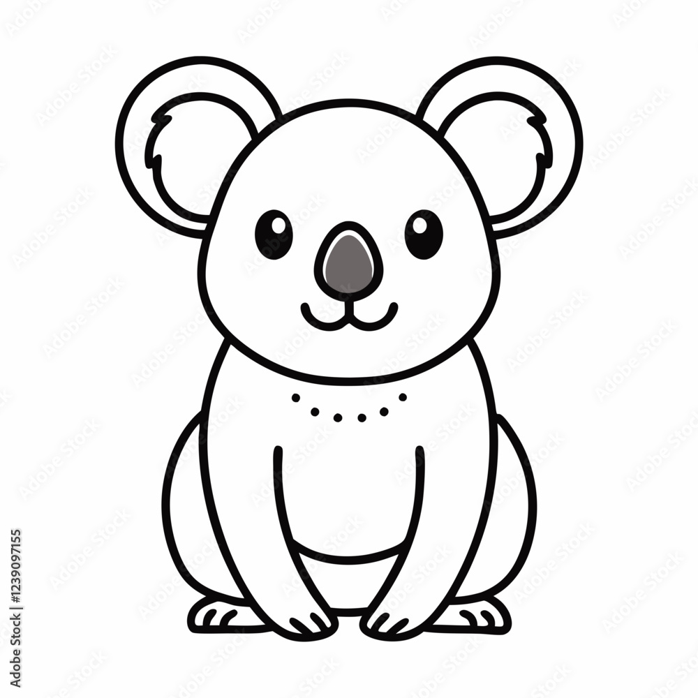 Simple a Koala line art vector design white background Simple a Koala line art vector design white background