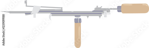 Manual loop pile tufting gun illustration
