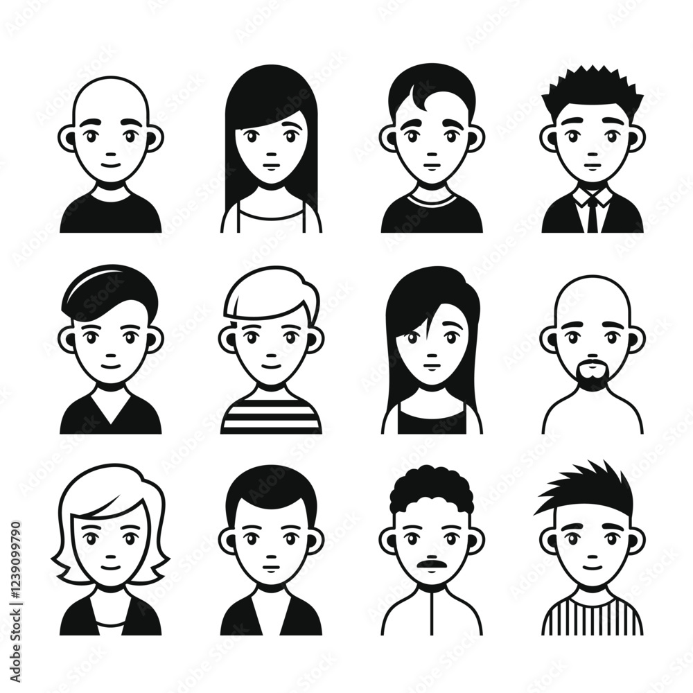 User Icons set on White Background. Vector User Icons set on White Background. Vector