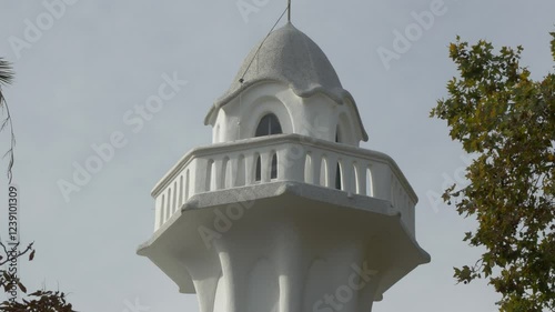 Tower back closer long Masia Freixa in Terrassa, Catalonia photo
