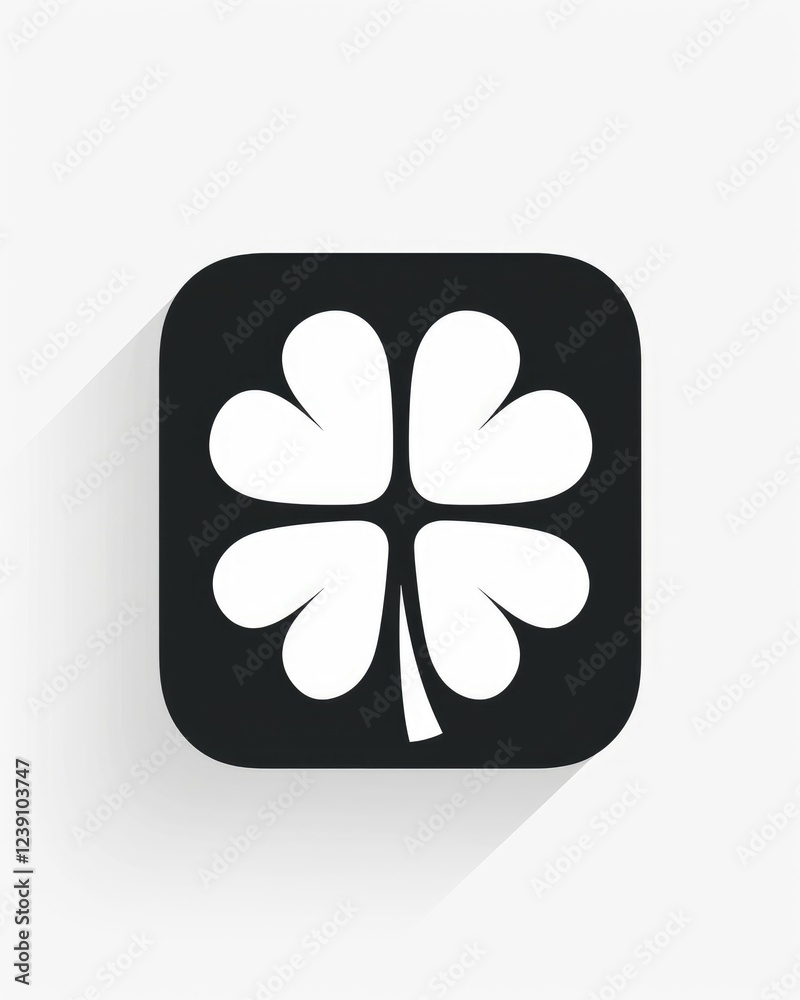 Good luck four leaf clover flat icon for apps and websites, white background, vector art. MZ Good luck four leaf clover flat icon for apps and websites, white background, vector art. MZ