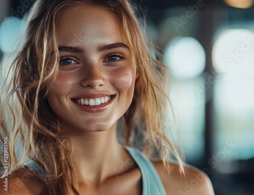 Radiant Smile  Golden Hair  A Portrait of Youthful Beauty