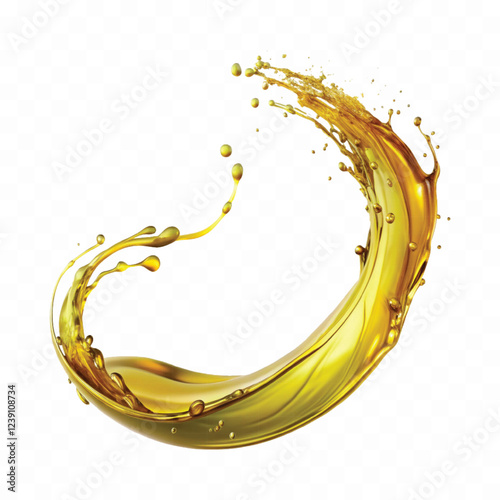 realistic 3d automobile engine oil pouring out or oil splash isolated on white background