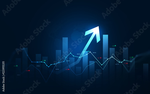 Fotografie Stock market investment data and analysis finance graph
