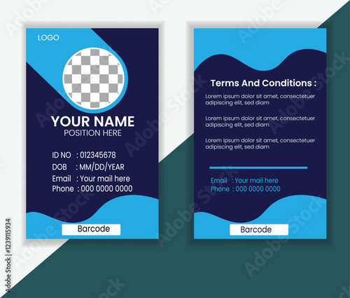 Professional and Modern ,Minimalist Id card template with an another photo palce for your business or company and other