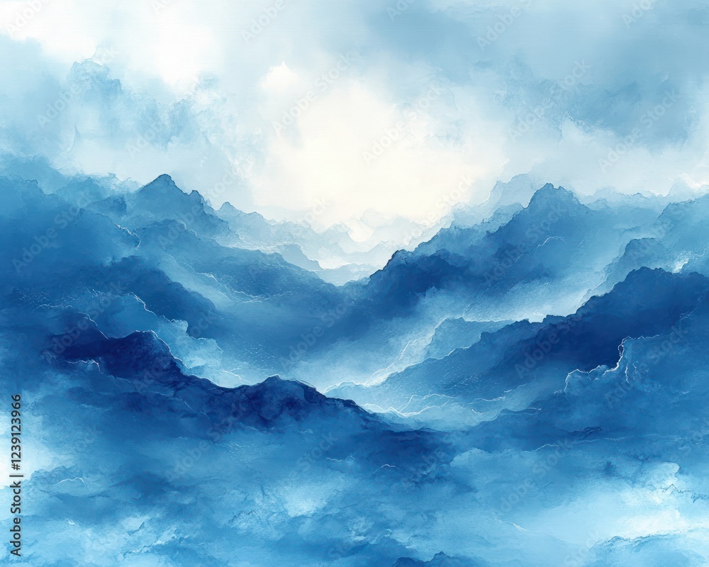 Calming Blue Abstract Watercolor Background Soft Pastel Texture Gentle Brush Strokes Calming Blue Abstract Watercolor Background Soft Pastel Texture Gentle Brush Strokes
