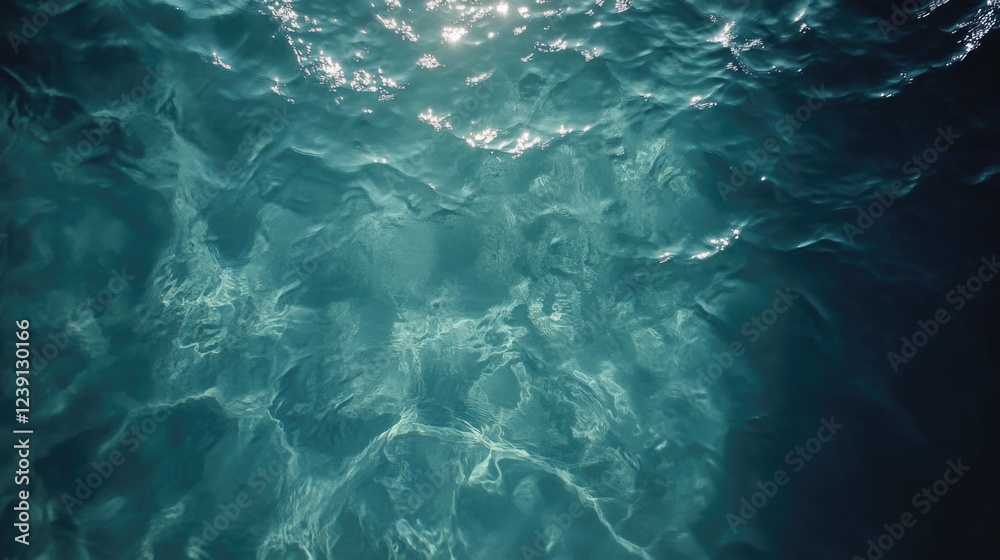 Top view of a water with ripples and reflections Top view of a water with ripples and reflections