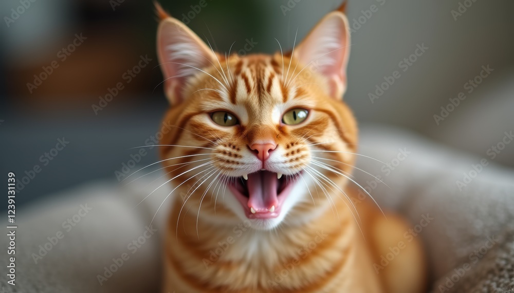 Cute smiling kitten with a charming expression, Ginger fur adds to the cat's appeal. Cute smiling kitten with a charming expression, Ginger fur adds to the cat's appeal.