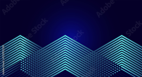 Futuristic abstract blue background with overlap layer. Future technology concept. Modern geometric shapes lines design elements. Glowing blue lines